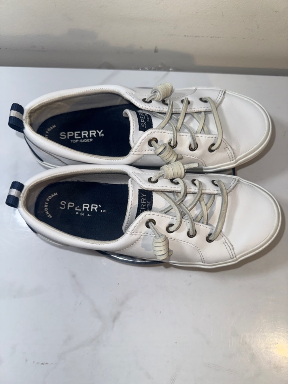 Sperry Pier Wave LTT Leather Sneakers - Women’s Size 6.5